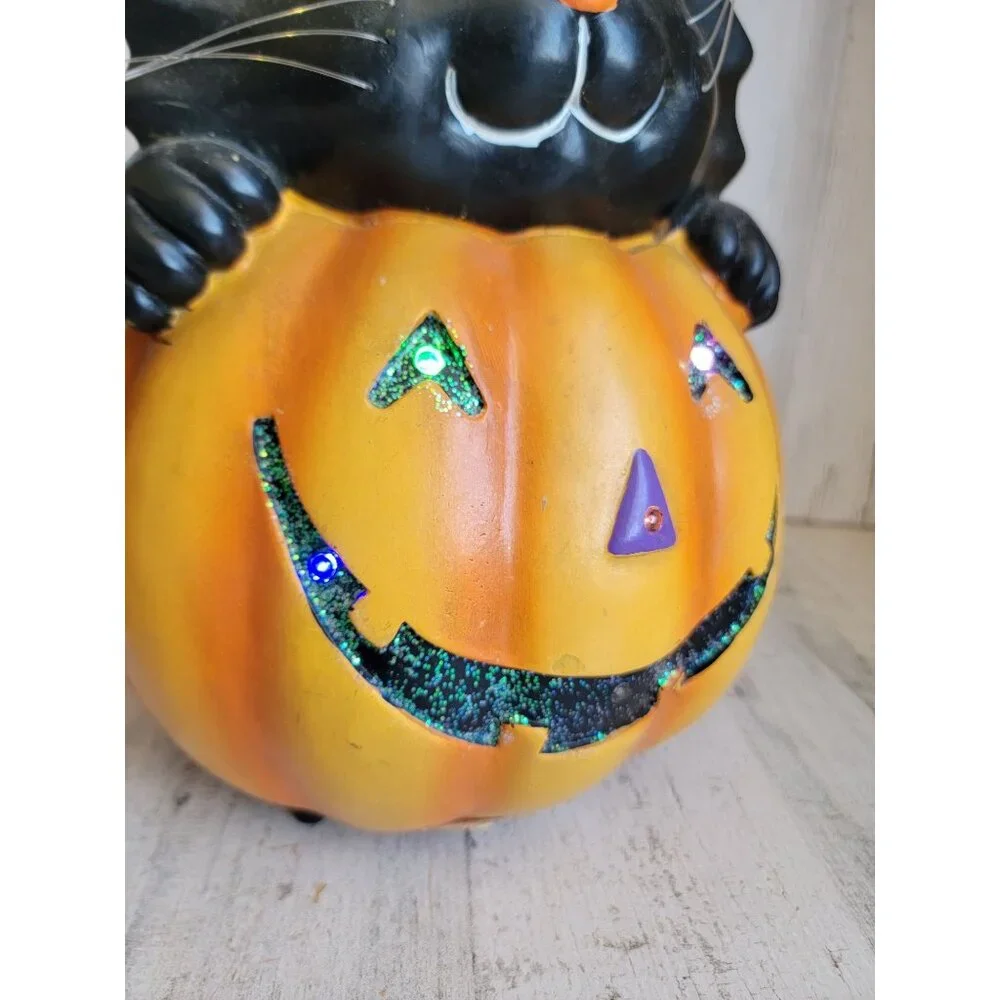Eerie Alley light up‎ cat pumpkin candy corn Halloween prop home decor
